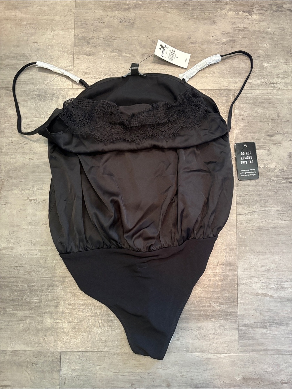 Express Black Lace Trim Bodysuit